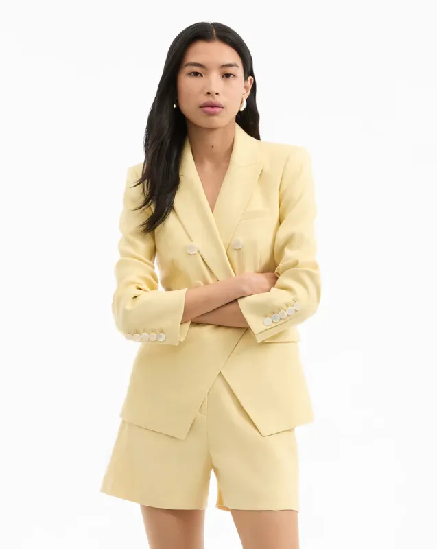 Veronica Beard - Miller Stretch-Linen Dickey Jacket - Chamomile sold by Jessie Boutique
