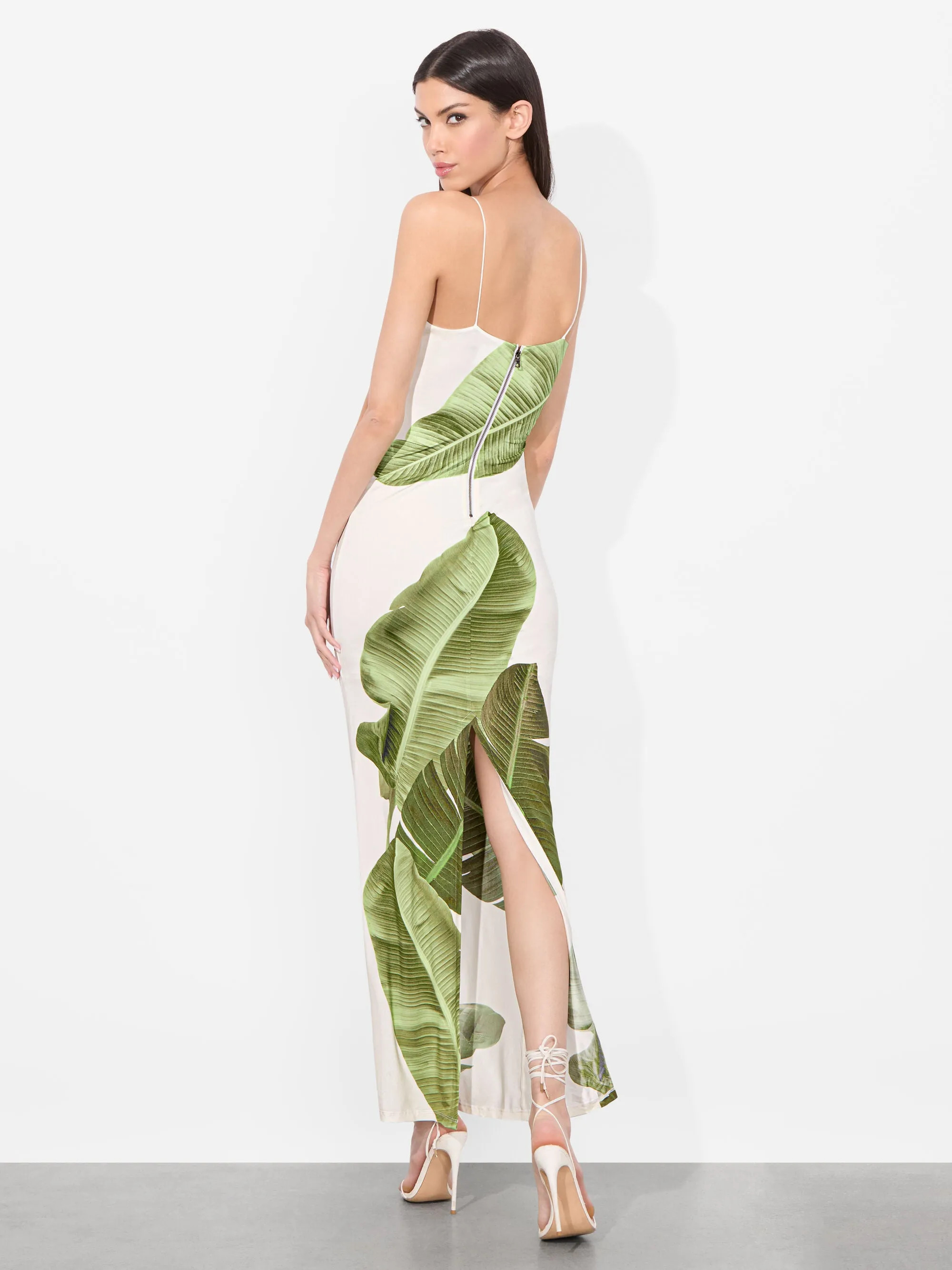 Alice + Olivia - Fifi Maxi Dress - Jungle Palm Off White sold by Jessie Boutique product image thumbnail 3
