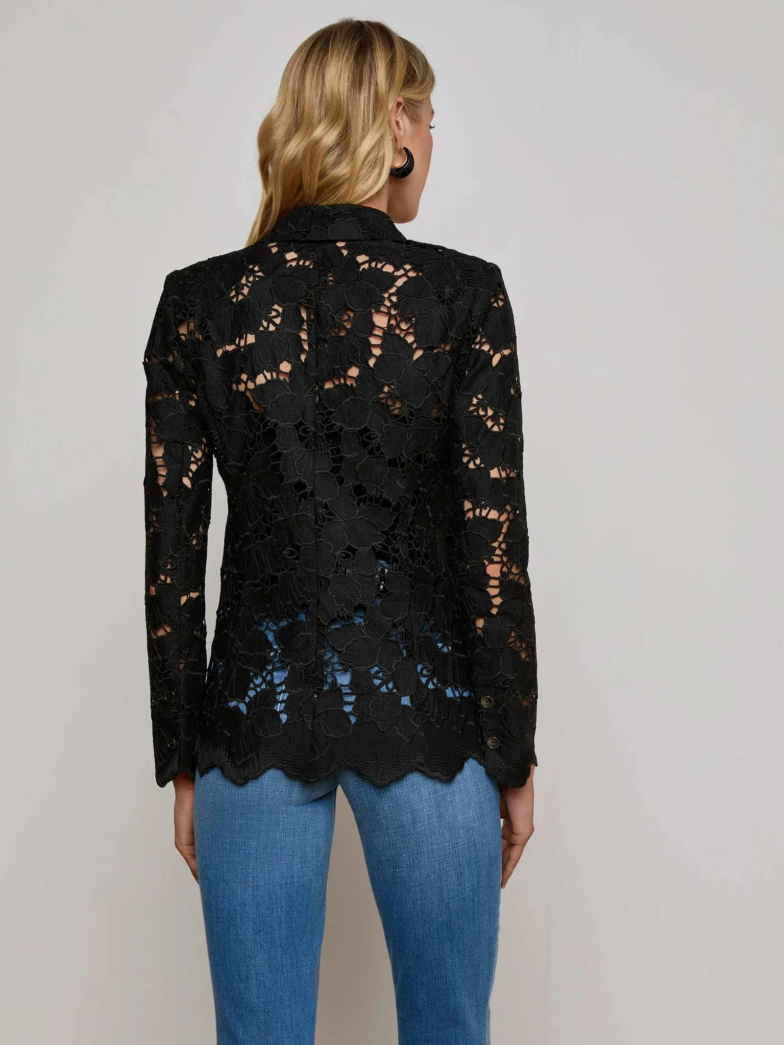 L’agence - Clementine Lace Blazer - Black sold by Jessie Boutique product image thumbnail 4