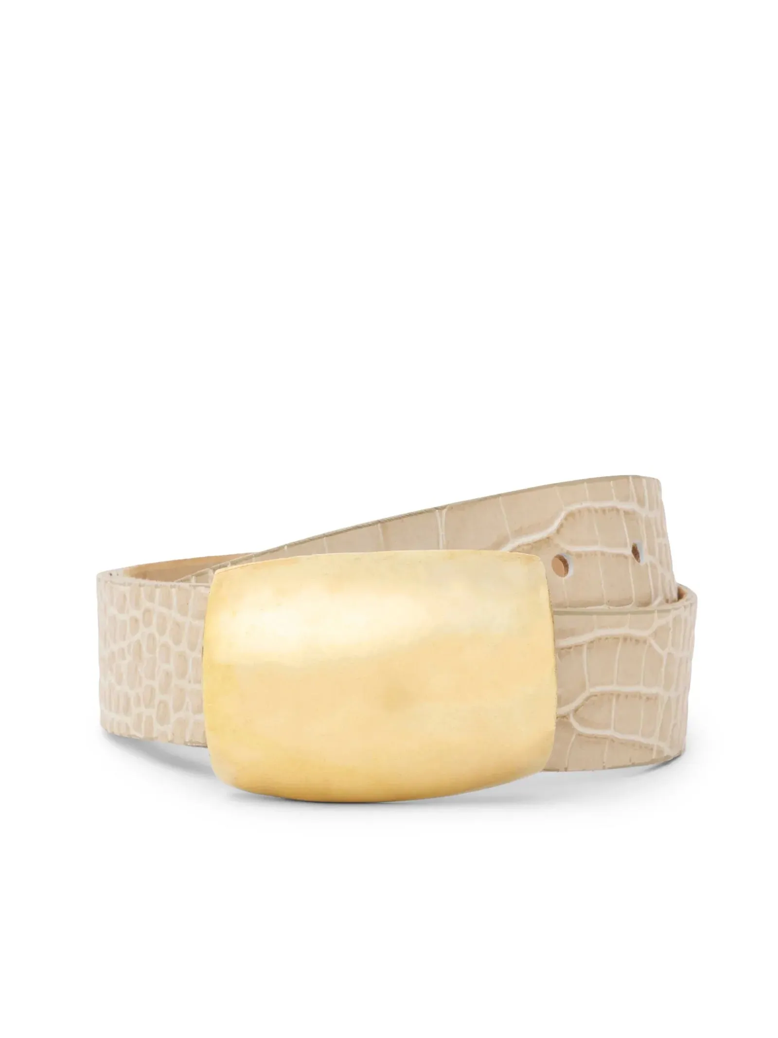 L'agence - Milou Belt - Ivory Croc Embossed sold by Jessie Boutique