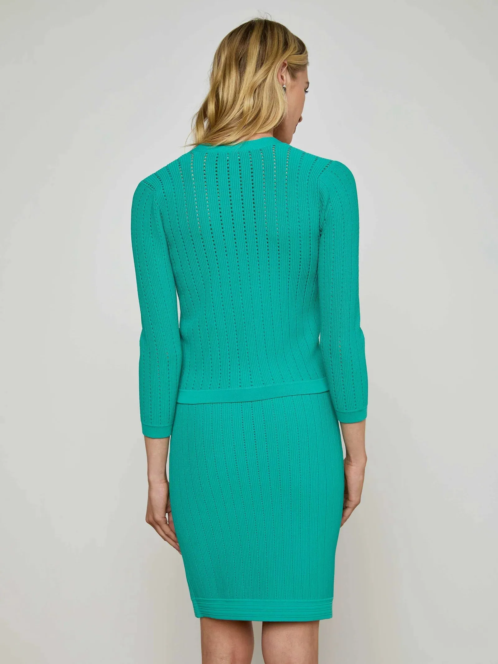 L'agence - Irvin Pointelle Knit Cardigan - Lagoon/Ant Nickel sold by Jessie Boutique product image thumbnail 4