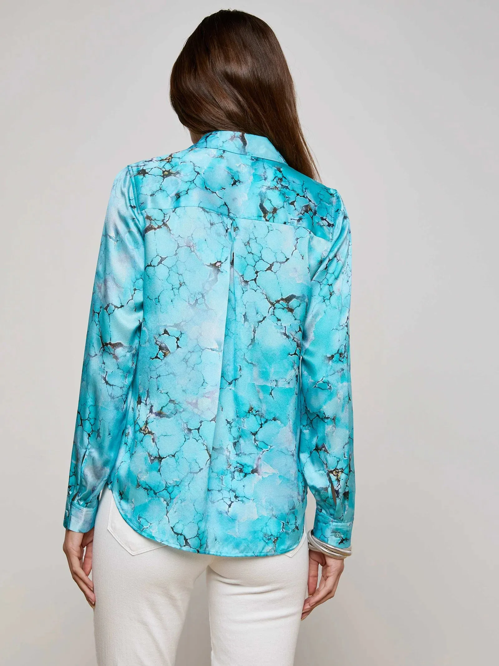 L'agence - Tyler Silk Blouse - Multi Turquoise Stone sold by Jessie Boutique product image thumbnail 3
