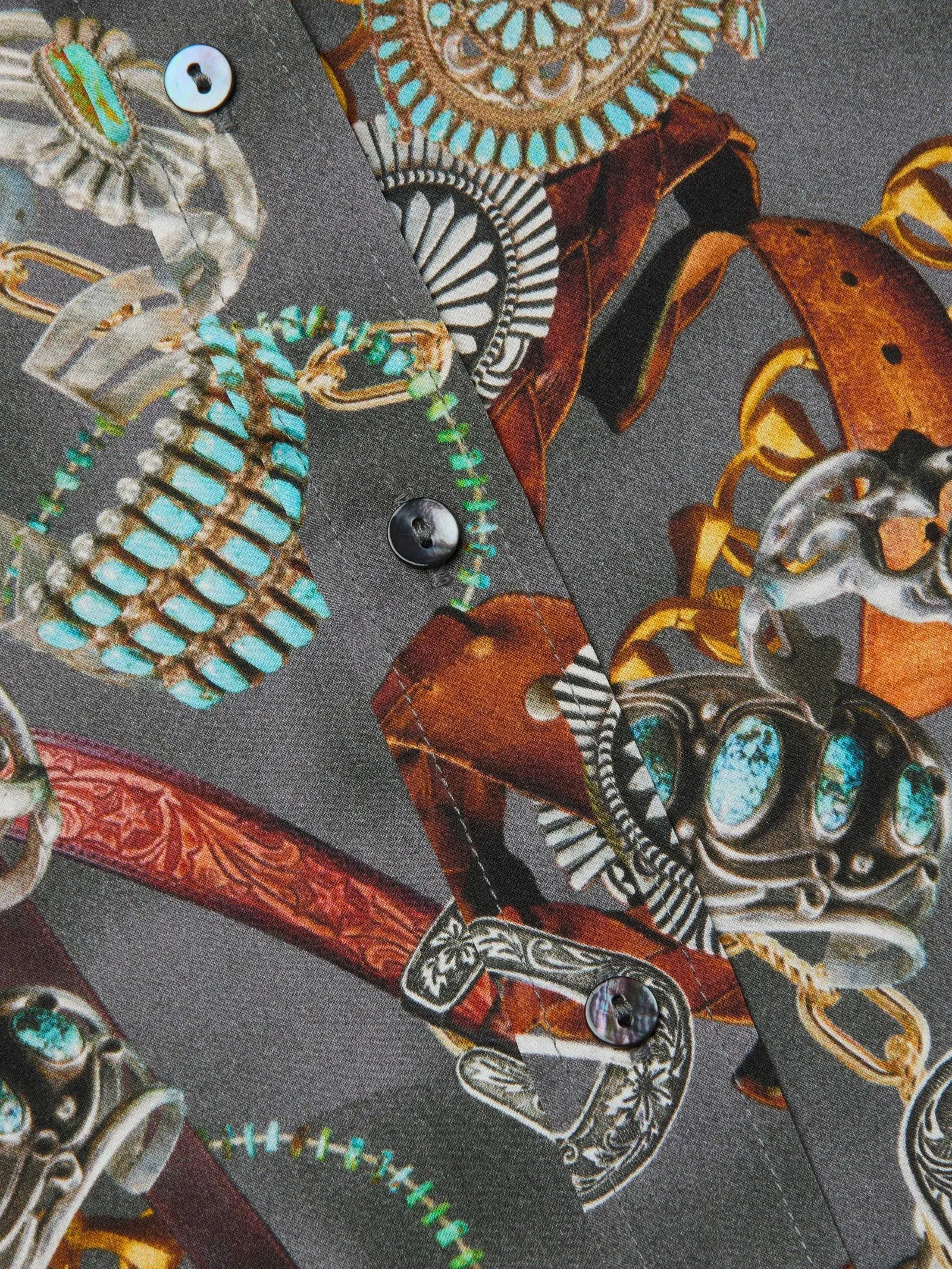 L'agence - Dani Silk Blouse - Multi Western Belt Print sold by Jessie Boutique product image thumbnail 4