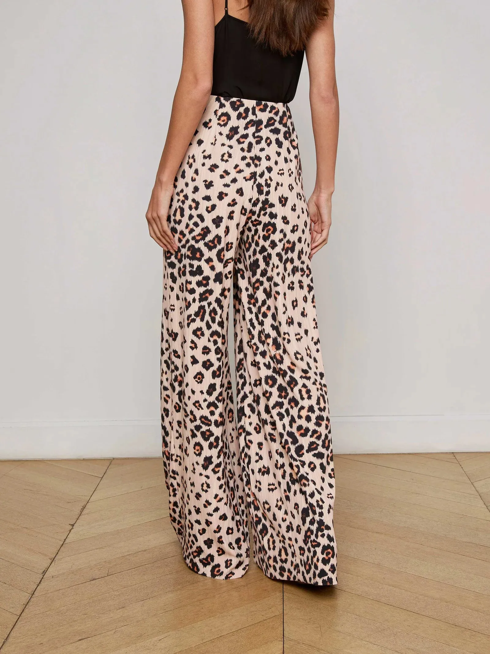 L’agence - Nova Pleated Wide-Leg Pant - Tan Multi Ikat Leopard sold by Jessie Boutique product image thumbnail 3