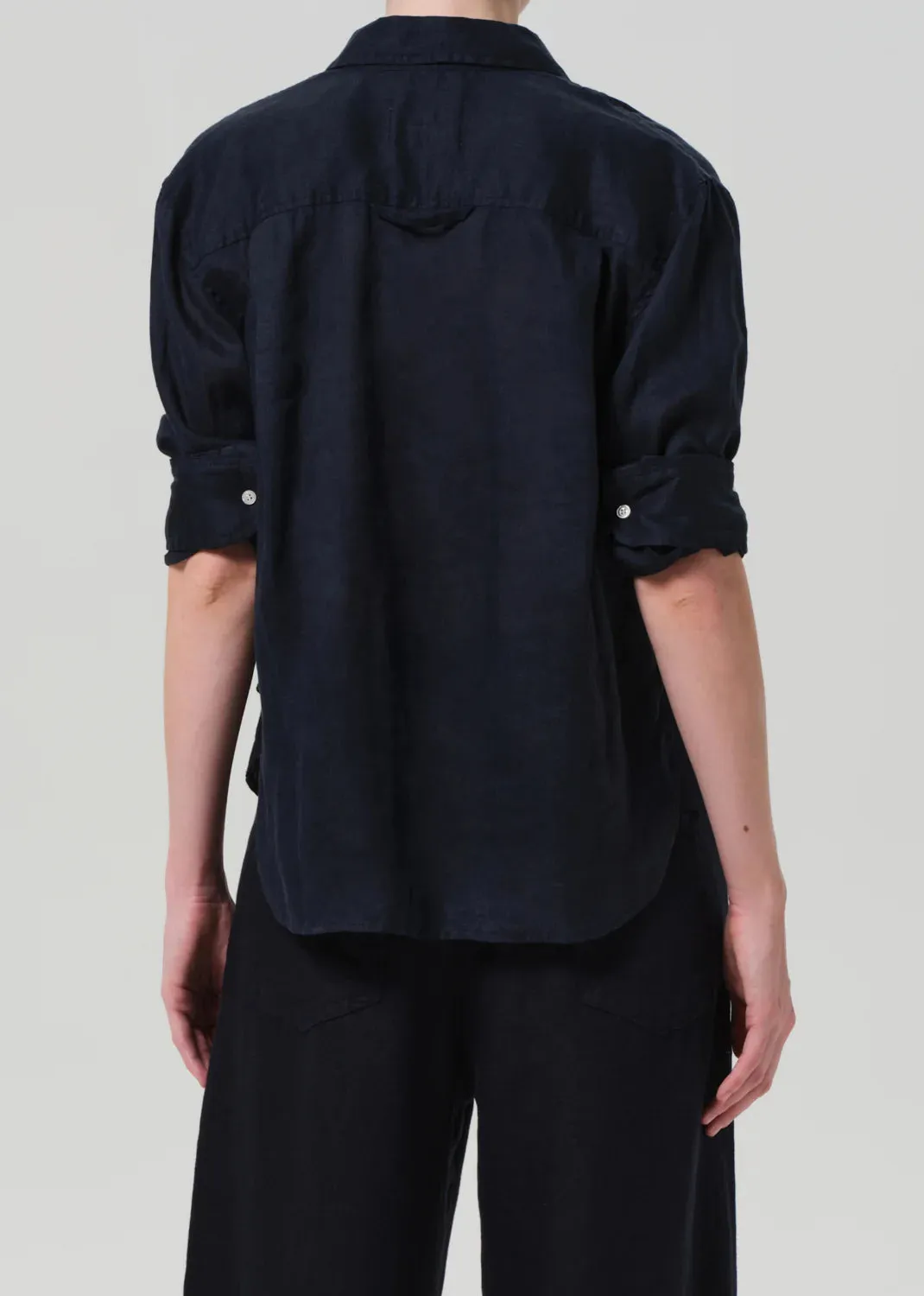 Citizens of Humanity - Kayla Shrunken Linen Shirt - True Navy sold by Jessie Boutique product image thumbnail 3