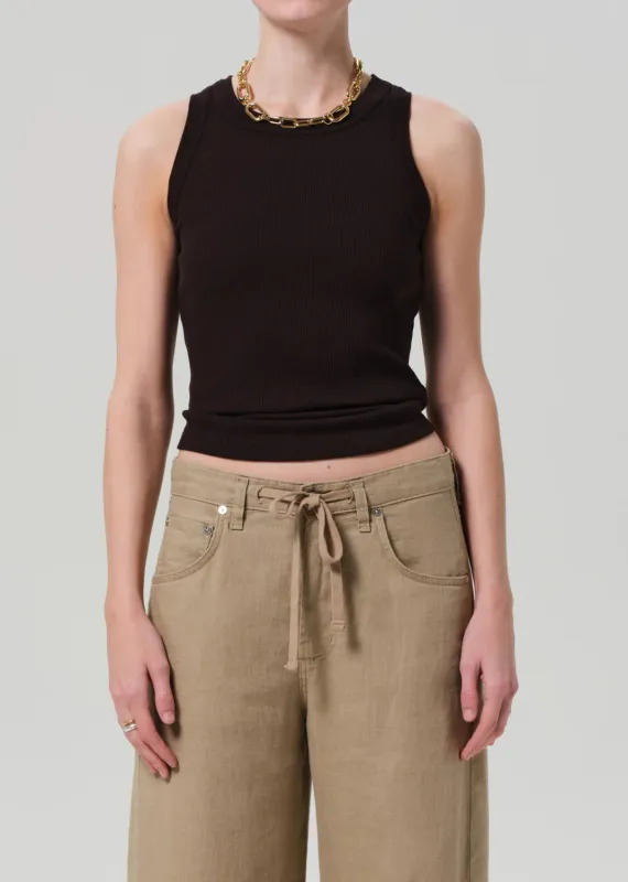 Citizens of Humanity - Isabel Rib Tank - Chocolate sold by Jessie Boutique