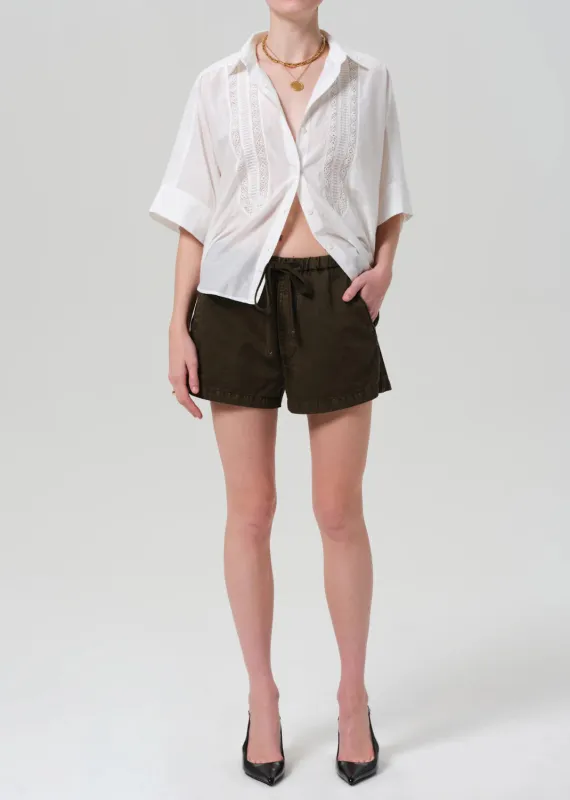 Citizens of Humanity - Este Drawstring Short - Dark Olive sold by Jessie Boutique