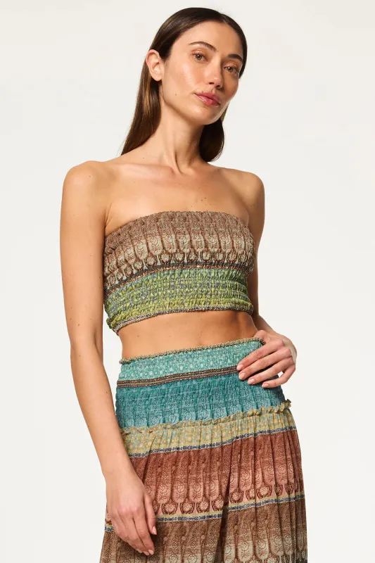 Misa - Roksana Bandeau - Paisley Ombre Chiffon sold by Jessie Boutique