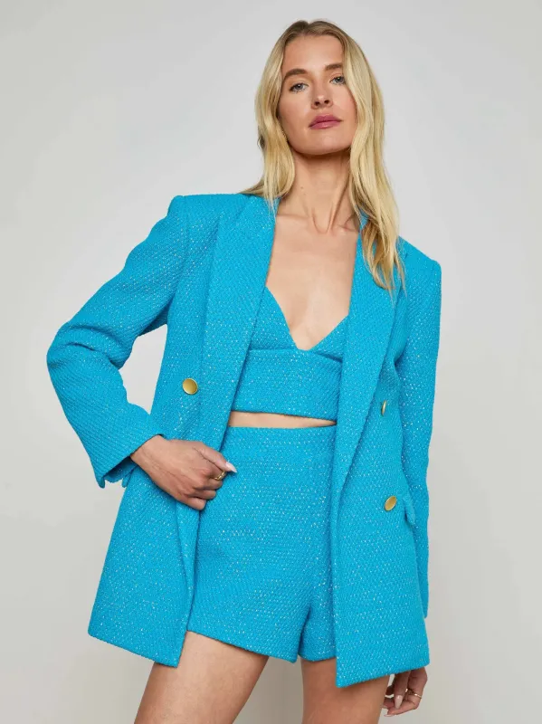 L’agence - Riva Oversized Knit Blazer - Blue Teal sold by Jessie Boutique