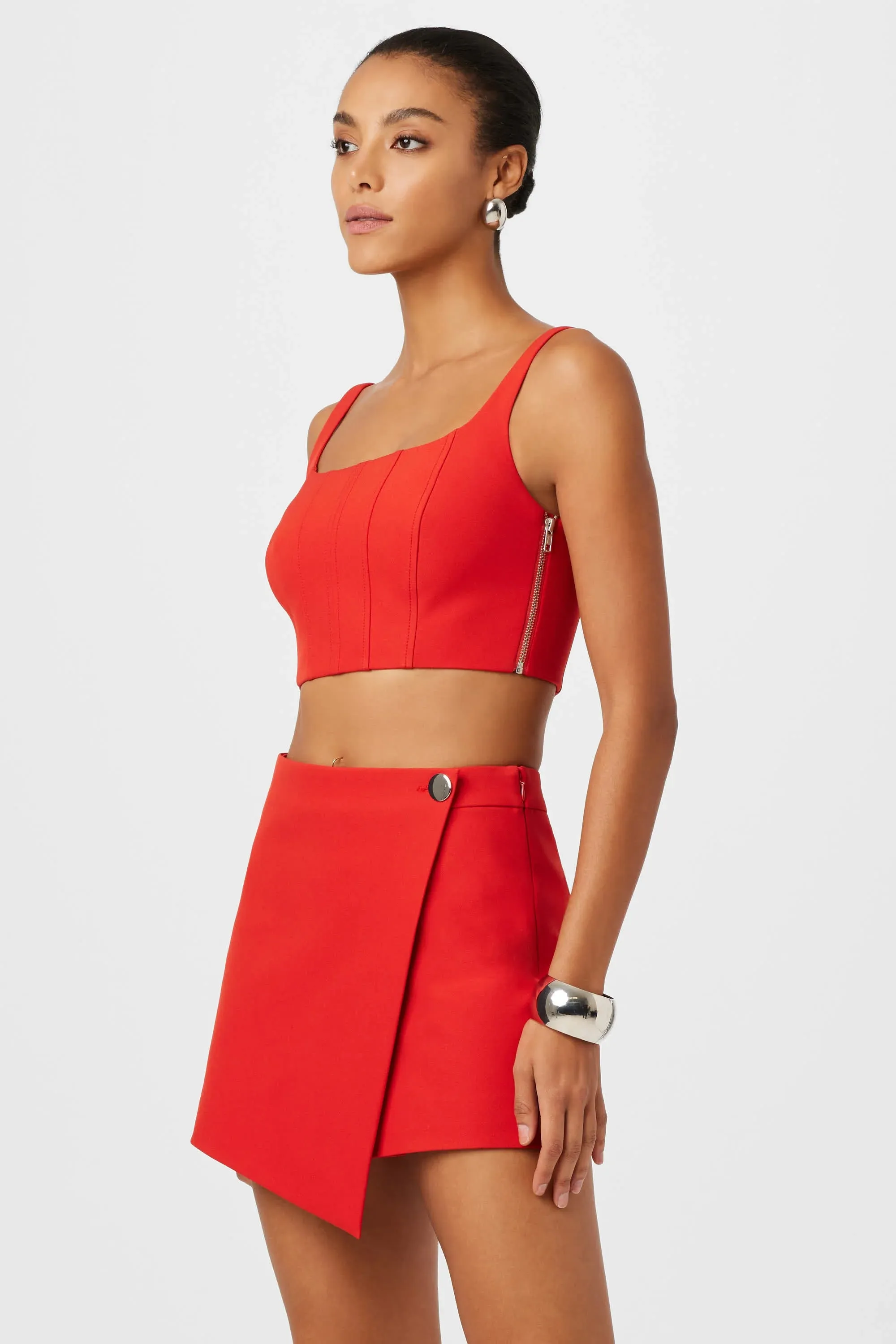 Toccin - Rhea Corset Cropped Tank - Poppy sold by Jessie Boutique