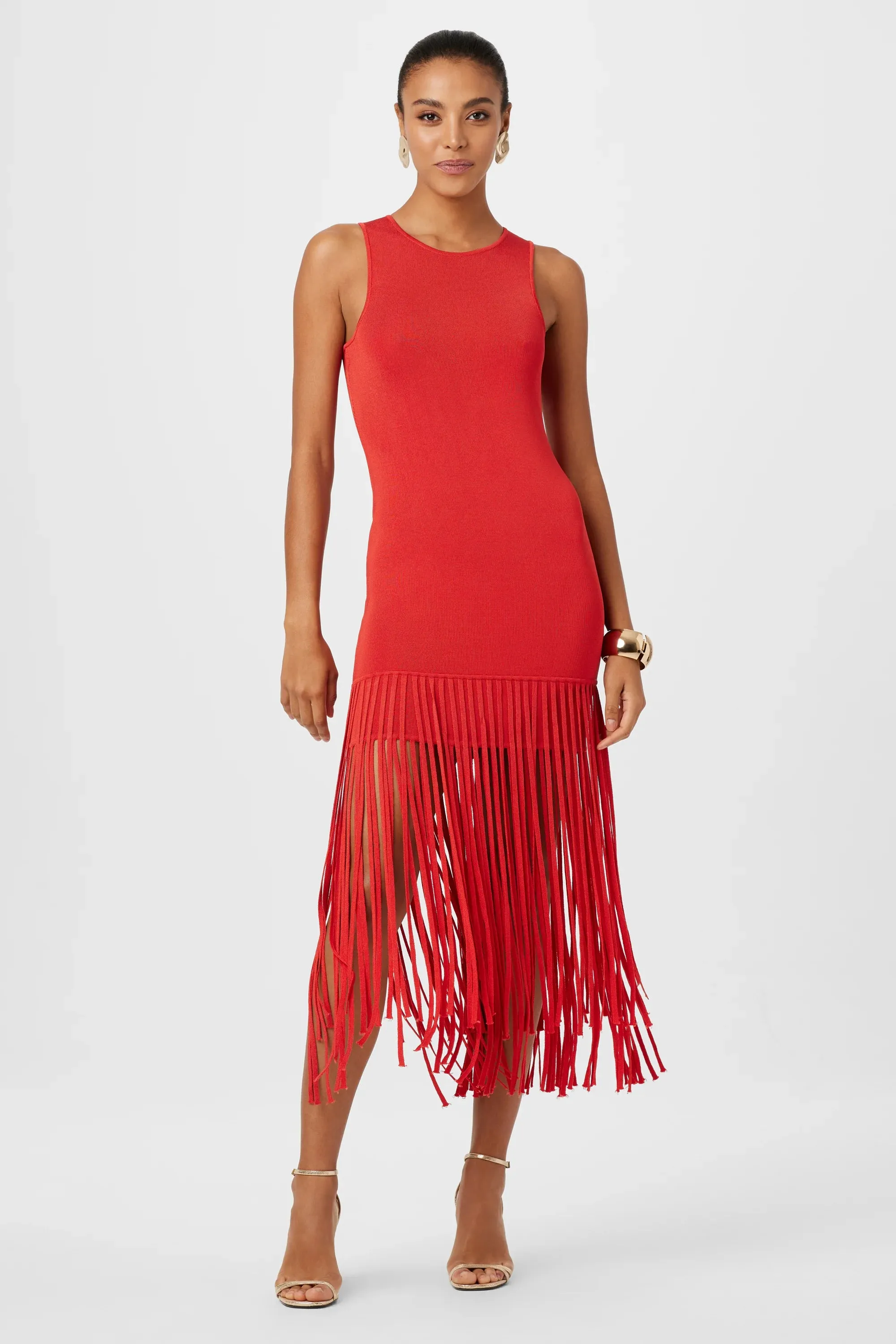 Toccin - Margaux Fringe Knit Dress - Poppy sold by Jessie Boutique