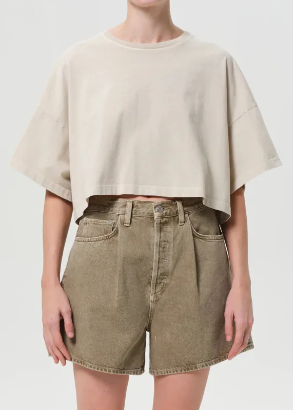 Agolde - Arli Oversized Cropped Tee - Brown Rice sold by Jessie Boutique
