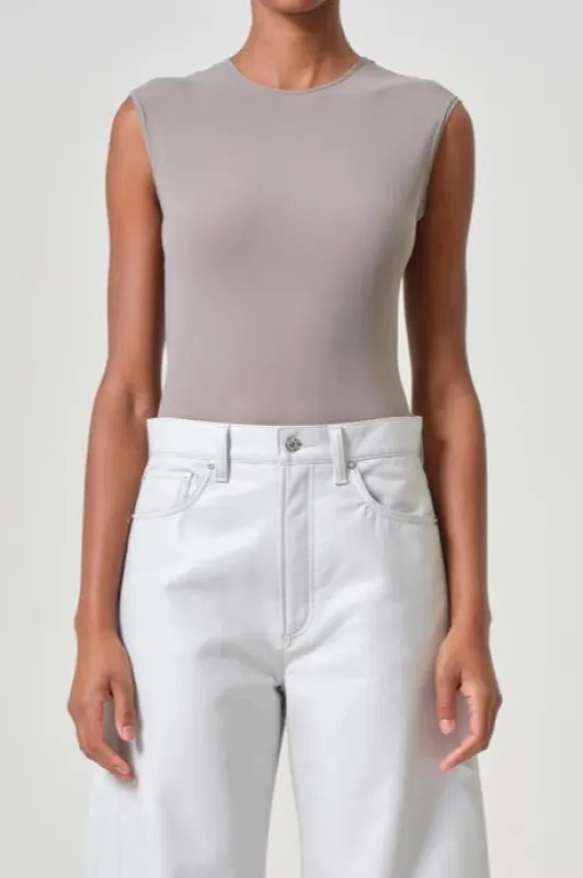 Agolde - Aura Sleeveless Bodysuit - Aluminum sold by Jessie Boutique