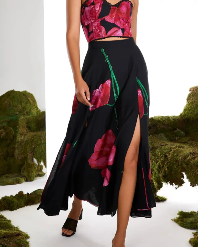 Charo Ruiz - Long Skirt Ventine - Black sold by Jessie Boutique