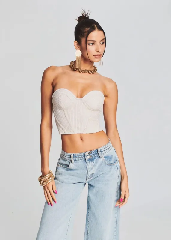 Retrofete - Sami Knit Corset - White/Gold sold by Jessie Boutique