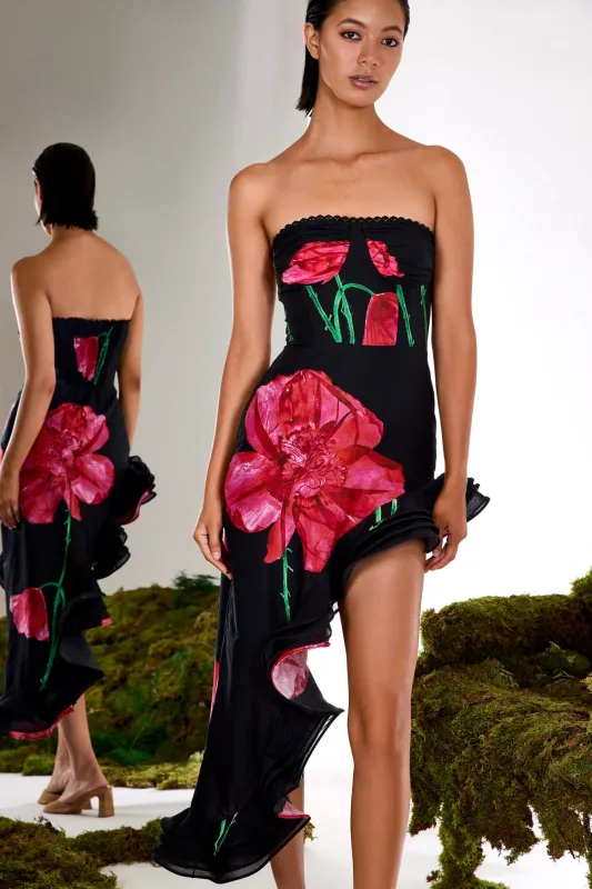 Charo Ruiz - Esme Long Dress - Black Blossom sold by Jessie Boutique