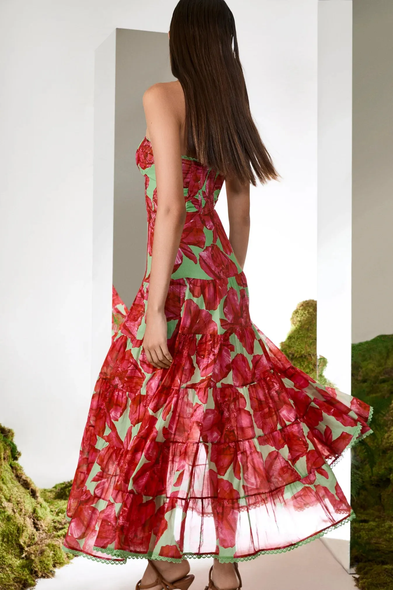 Charo Ruiz - Long Dress Ambar - Green Blossom sold by Jessie Boutique product image thumbnail 2