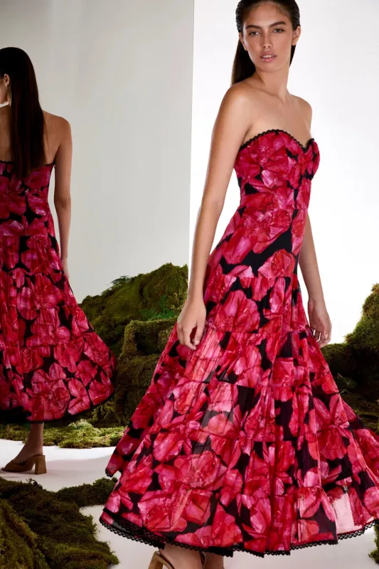 Charo Ruiz - Long Dress Ambar - Black Blossom sold by Jessie Boutique