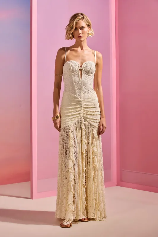 Patbo - Samba Fringe Maxi Dress - Off White sold by Jessie Boutique
