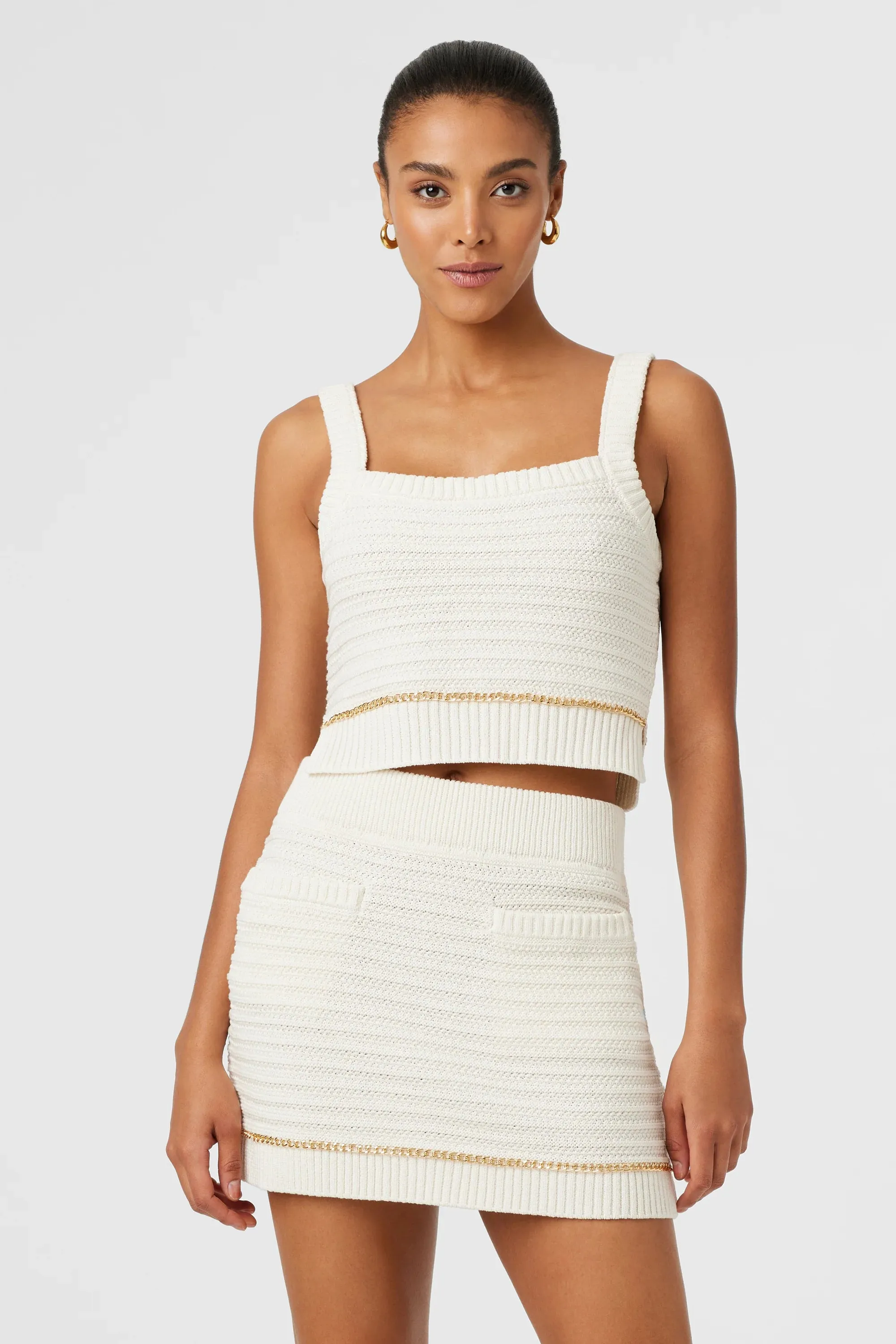 Toccin - Daisy Cropped Tank - Optic sold by Jessie Boutique