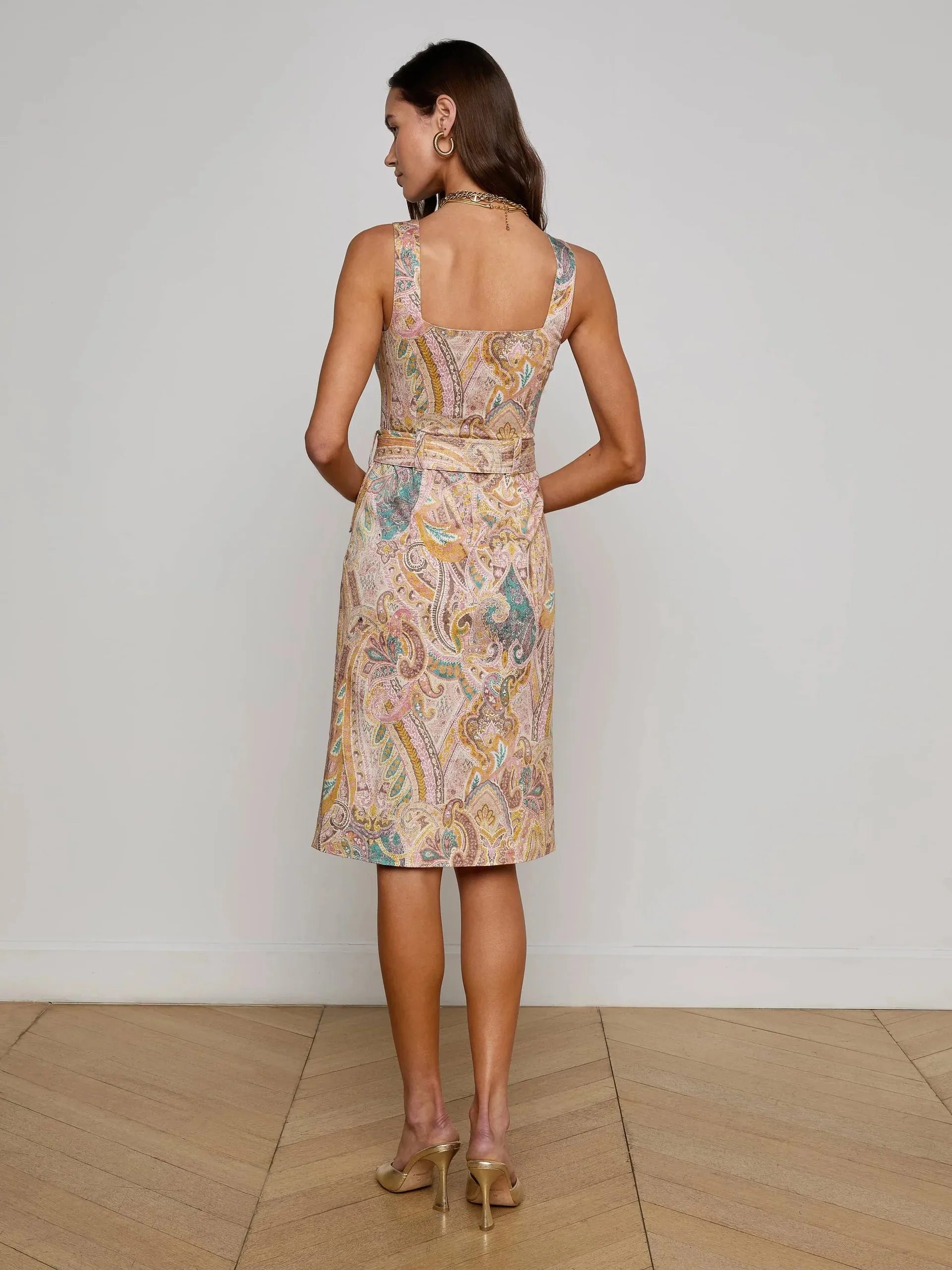 L’agence - Idy Button-Front Dress - Multi Western Paisley sold by Jessie Boutique product image thumbnail 3