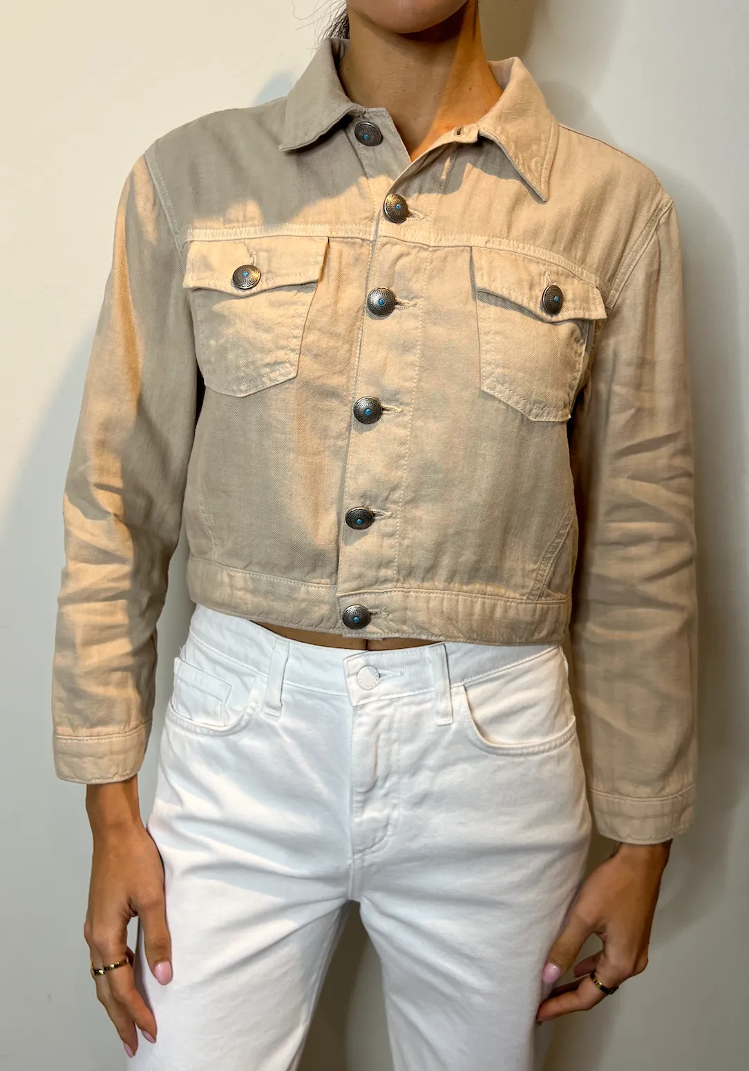 L'agence - Koda Crop Jacket - Cement sold by Jessie Boutique