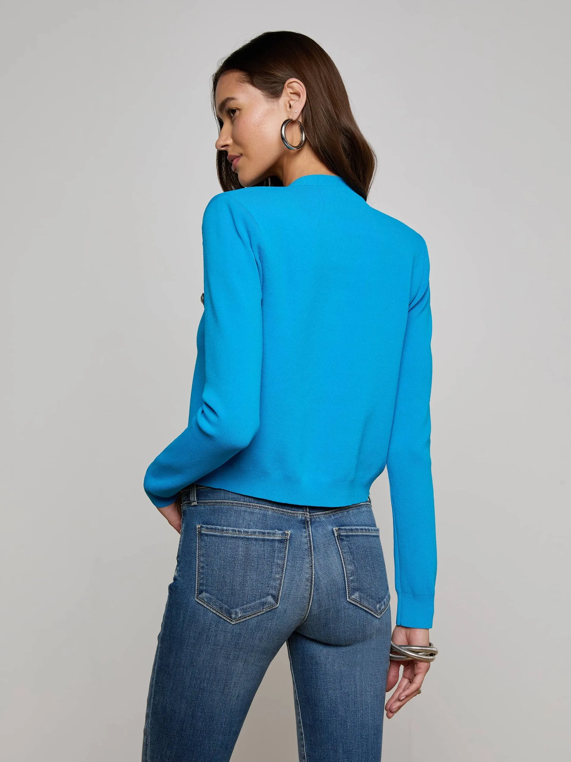 L'agence - Toulouse Cardigan - Dresden Blue/Nickel sold by Jessie Boutique product image thumbnail 2