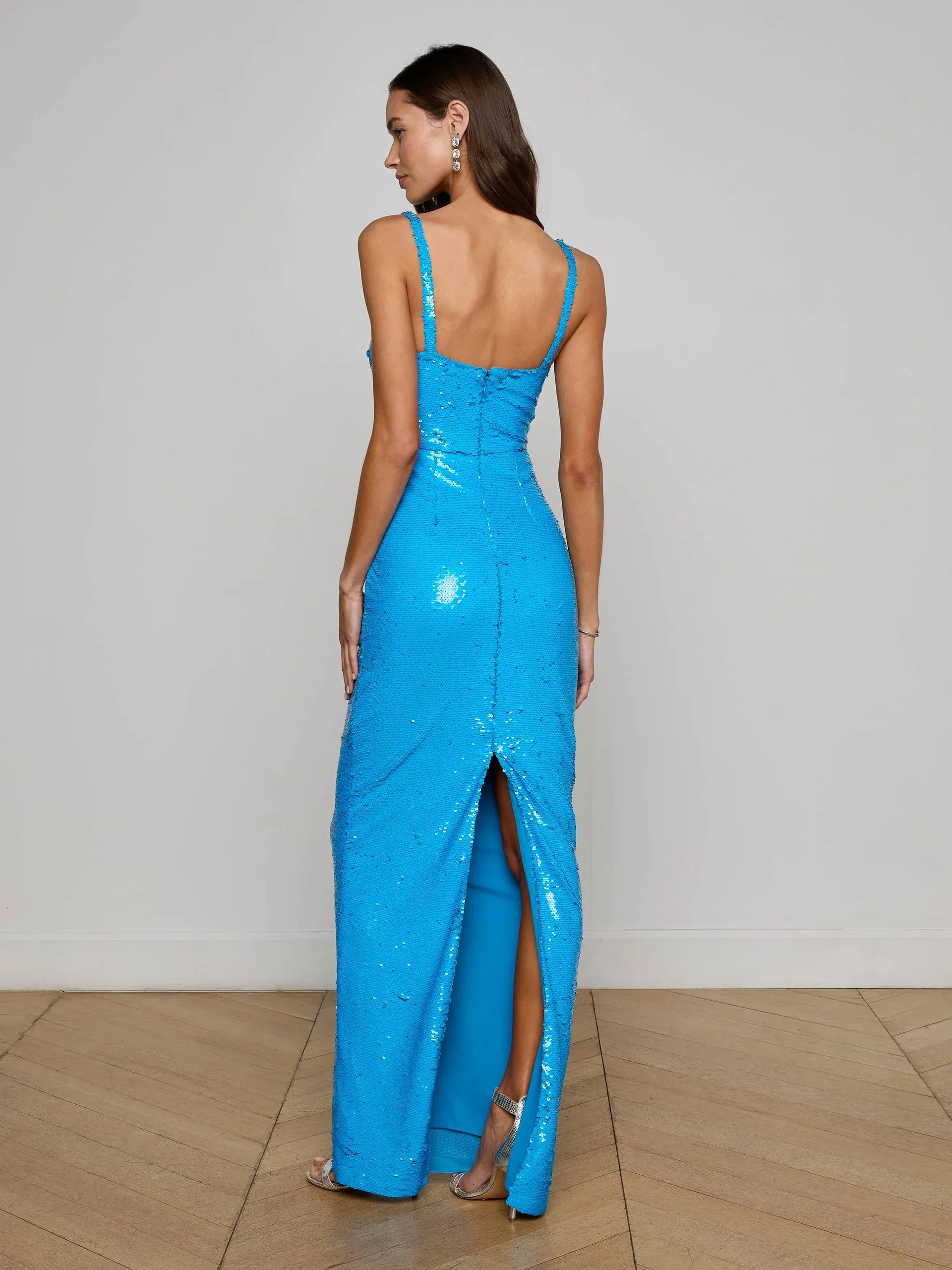 L'agence - Karma Sequin Maxi Dress - Dresden Blue Sequin sold by Jessie Boutique product image thumbnail 4