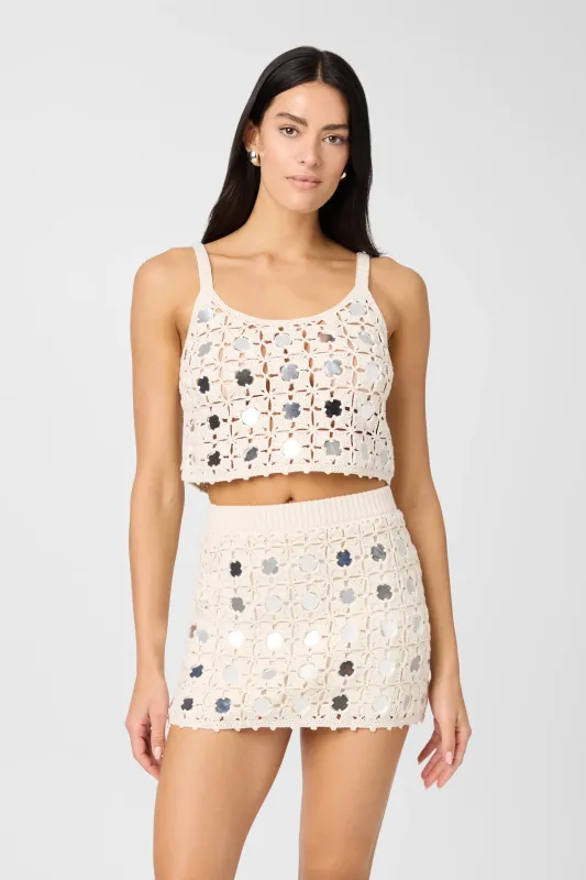 Toccin - Bristol Crochet Mirror Tank - Ivory made by Toccin