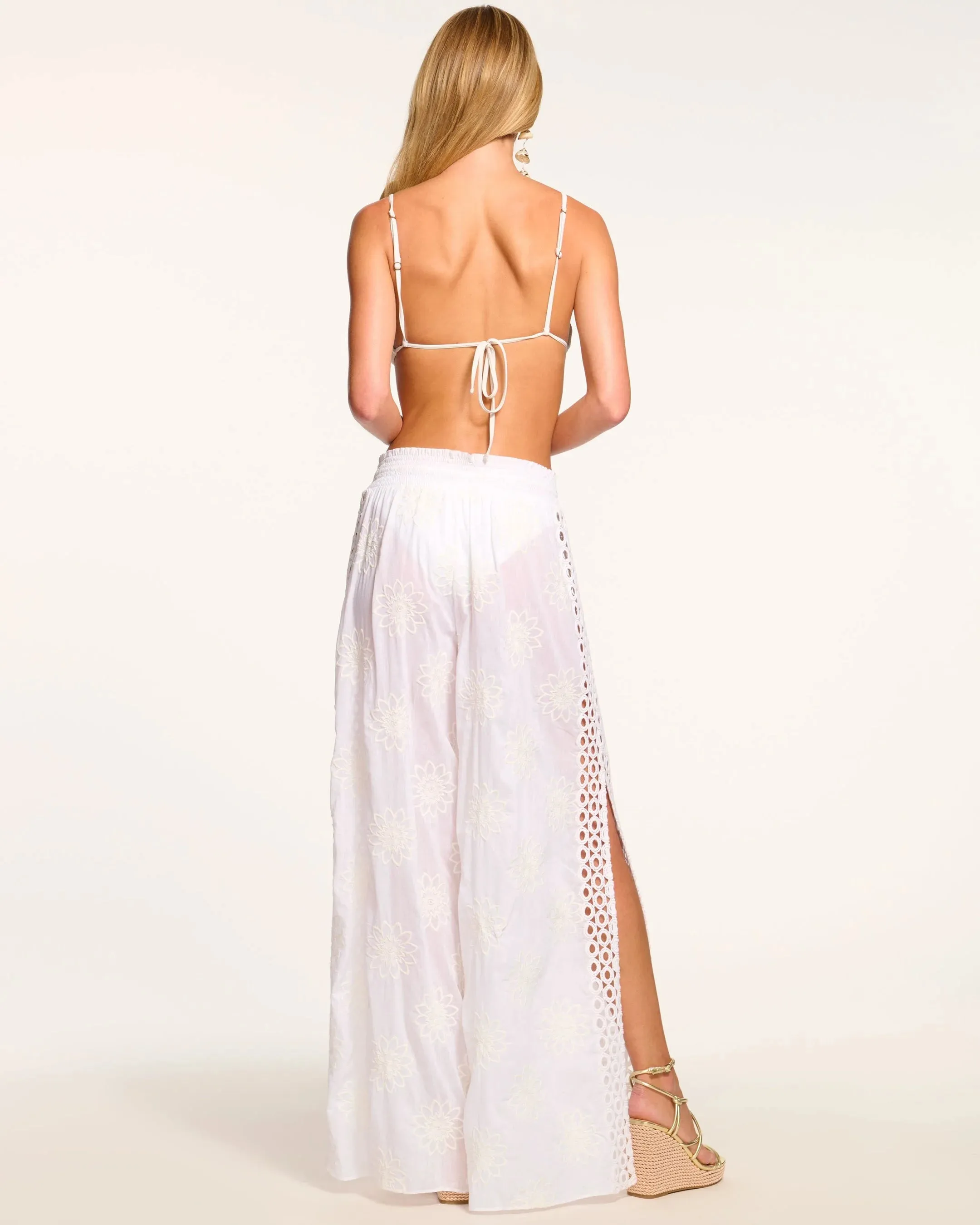 Ramy Brook - Milan Wide Leg Coverup Pant - White Floral sold by Jessie Boutique product image thumbnail 4