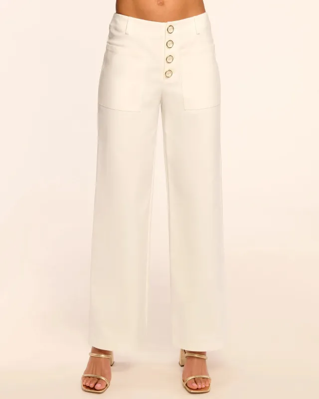 Ramy Brook - Marjory Ankle Length Stretch Cotton Pant - Ivory sold by Jessie Boutique
