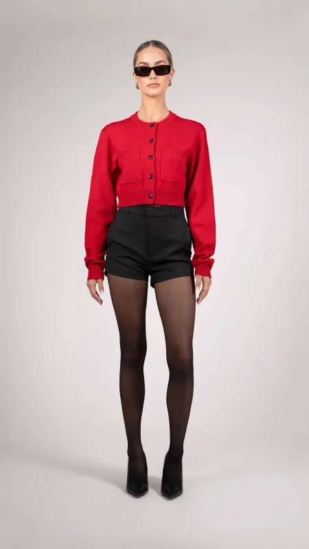 Parentezi - Antonella Crop Cardigan - Red sold by Jessie Boutique