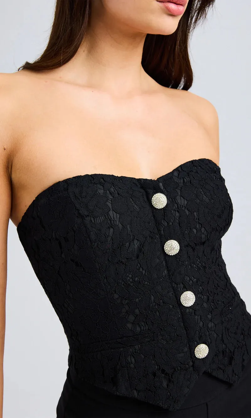 Generation love - Arianna Lace Vestier - Black sold by Jessie Boutique product image thumbnail 3