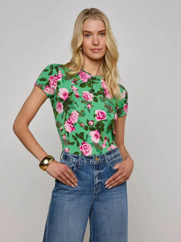 L'agence - Ressi Crew Neck - Green Multi Santa Fe Rose sold by Jessie Boutique