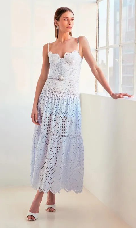 Generation Love - Zuria Cotton Eyelet Maxi Dress - Opal sold by Jessie Boutique