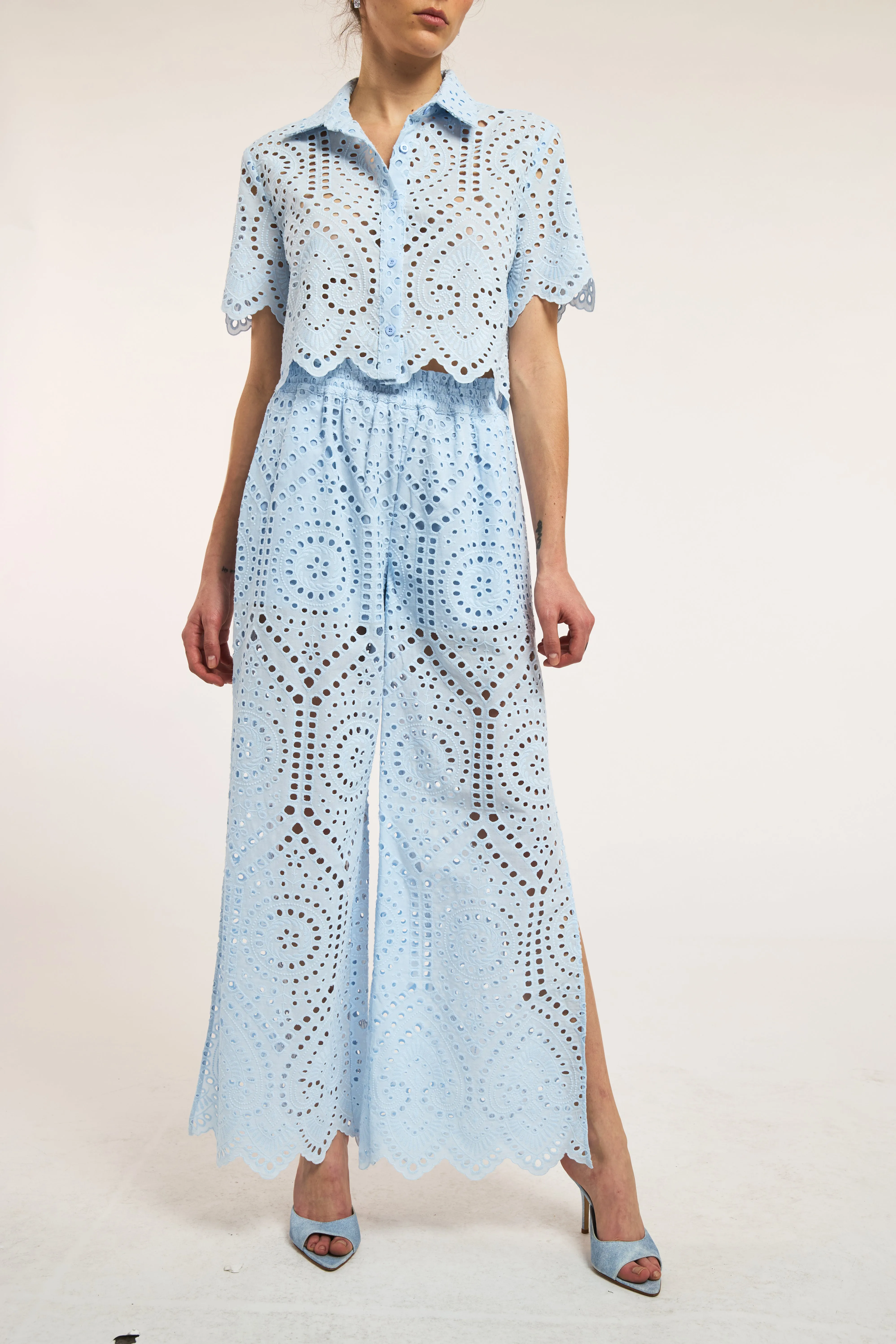 Generation Love - Dubois Cotton Eyelet Shirt - Opal sold by Jessie Boutique product image thumbnail 3