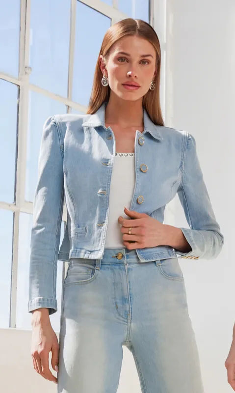 Generation Love - Lombardi Denim Blazer - Sky Blue sold by Jessie Boutique