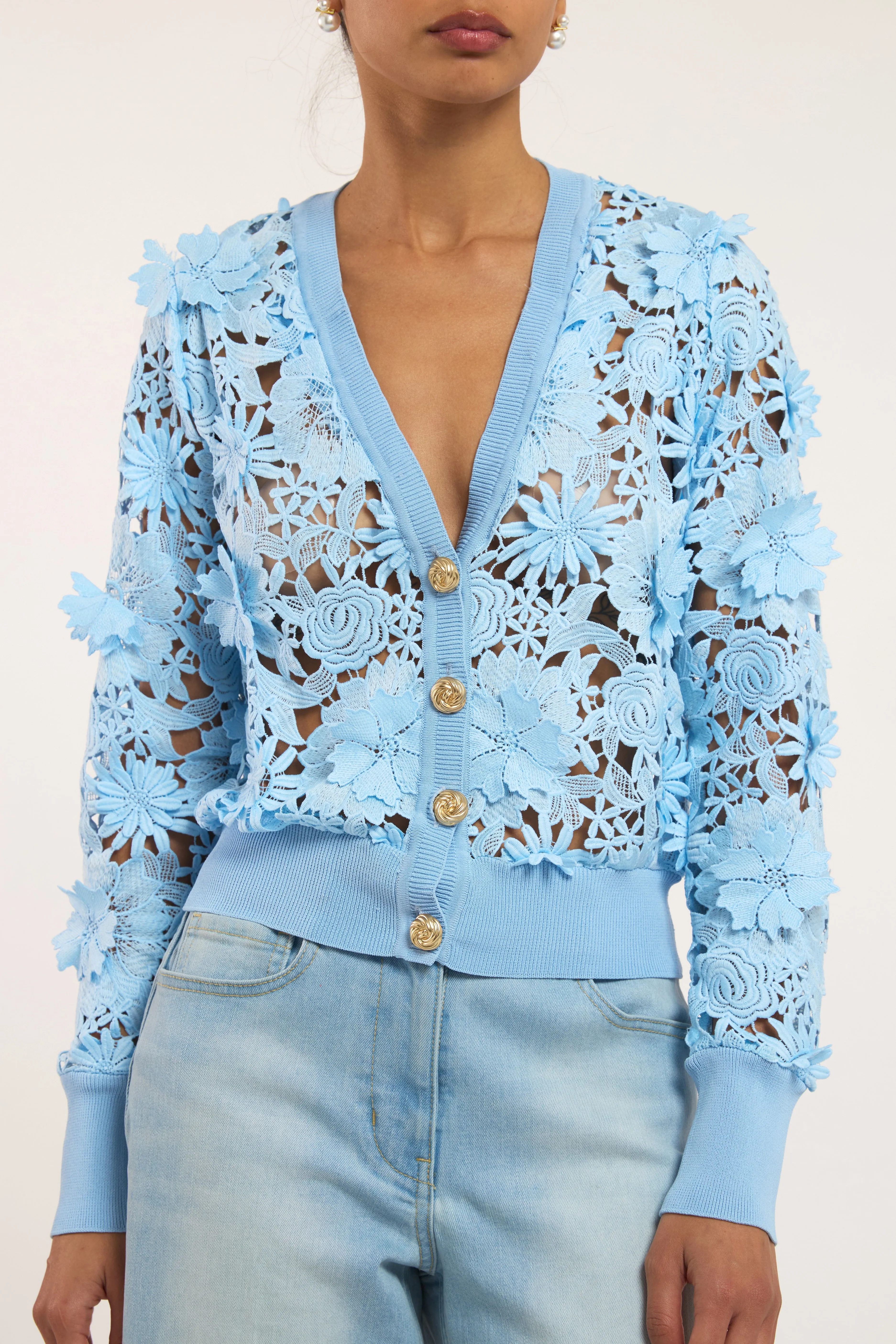 Generation Love - Harlow Lace Cardigan - Blue Breeze sold by Jessie Boutique product image thumbnail 2