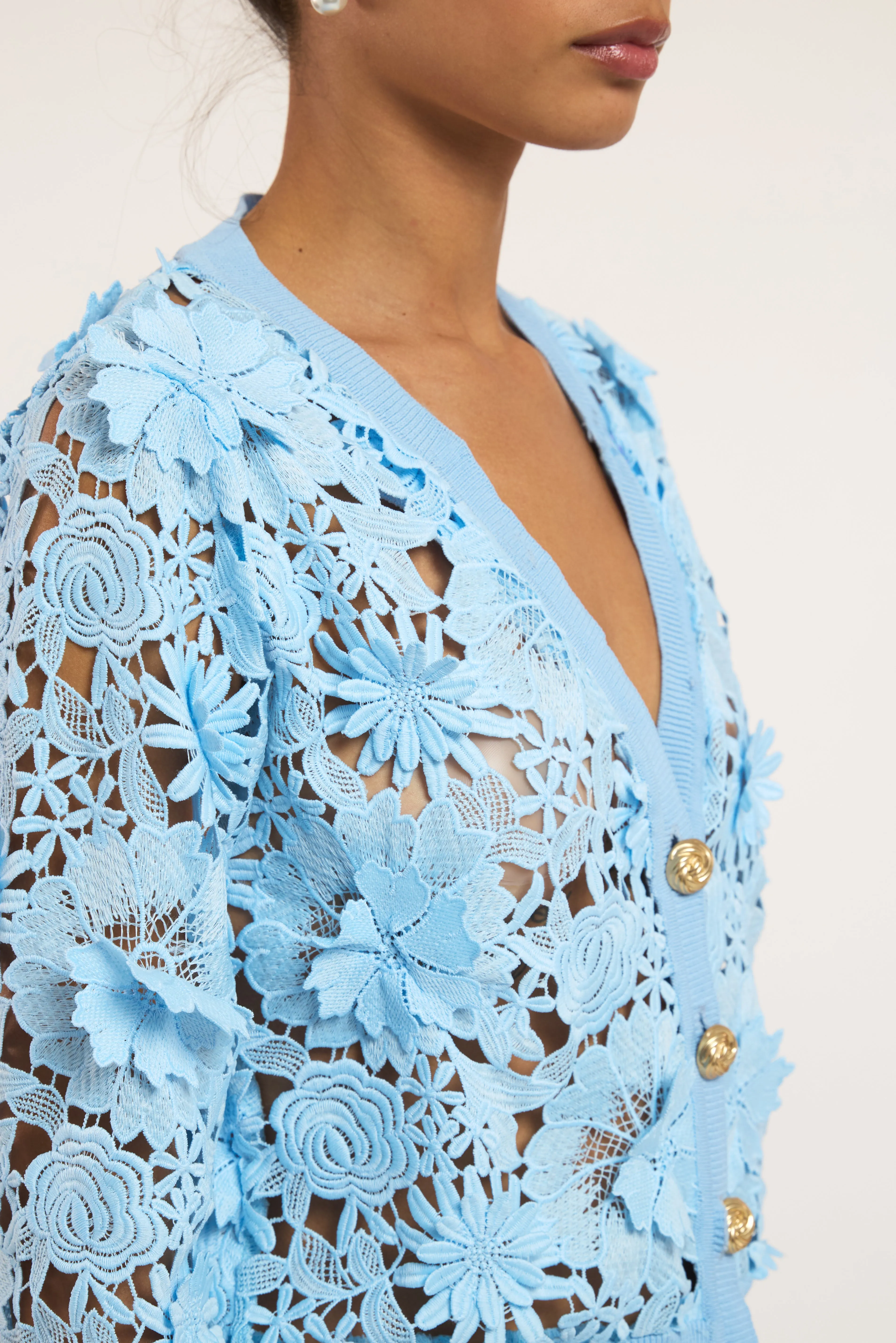 Generation Love - Harlow Lace Cardigan - Blue Breeze sold by Jessie Boutique product image thumbnail 3