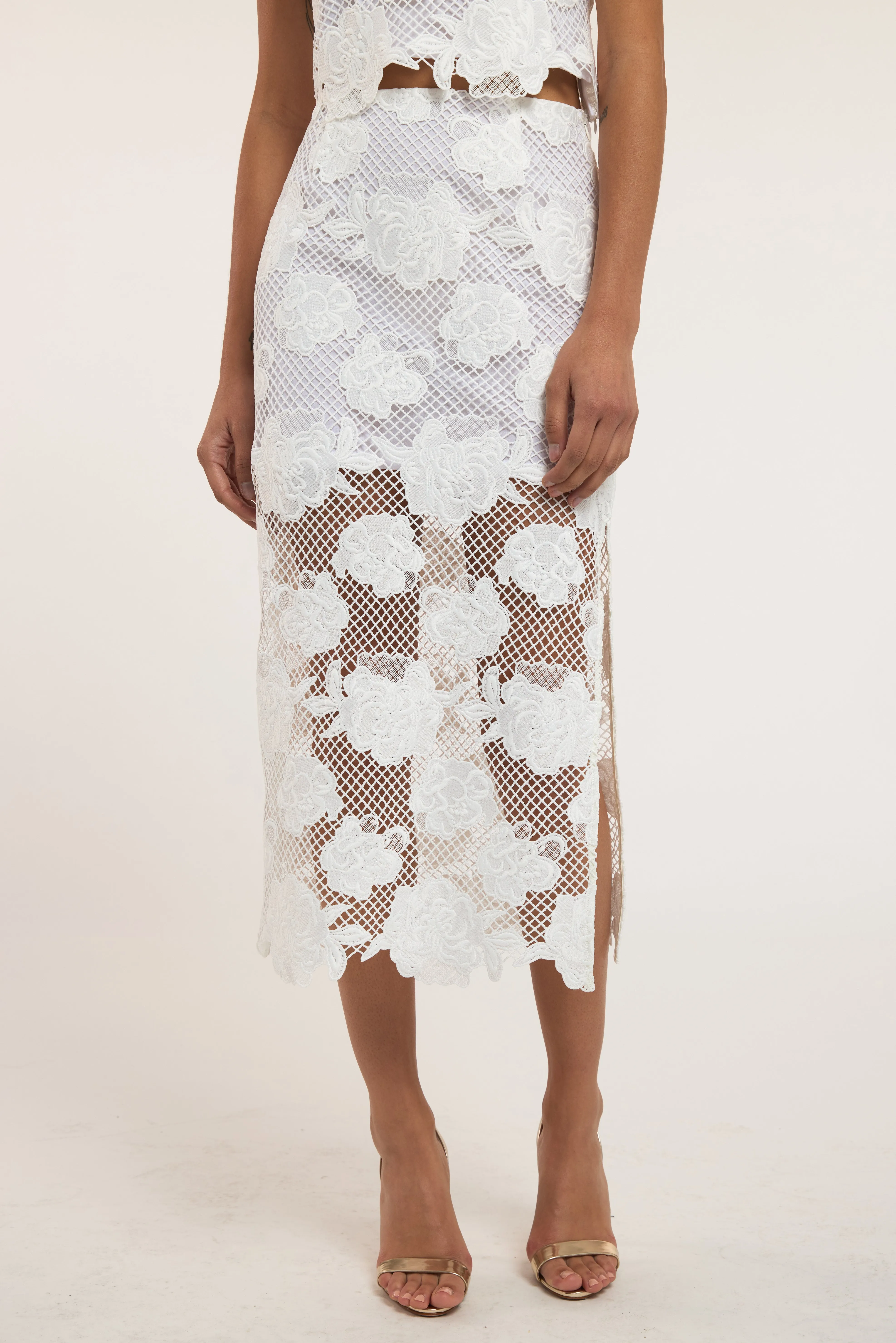 Generation Love - Rave Flower Mesh Skirt - White sold by Jessie Boutique product image thumbnail 2
