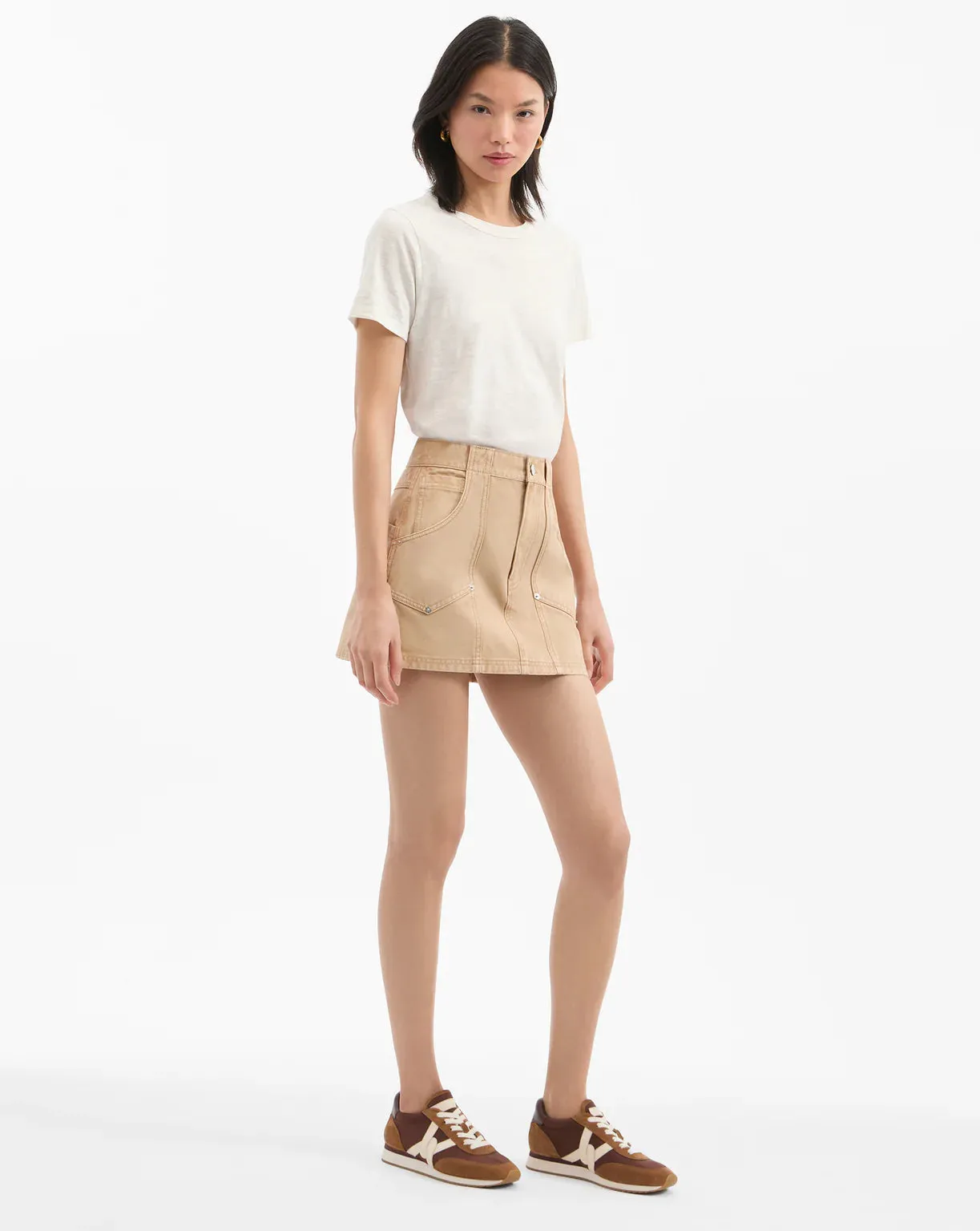 Veronica Beard - Stelene Denim Mini Skirt - Stone Khaki sold by Jessie Boutique product image thumbnail 2