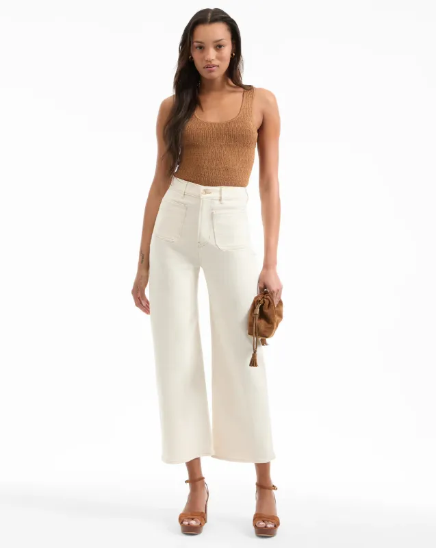 Veronica Beard - Grant Wide-Leg Jean - Ecru sold by Jessie Boutique