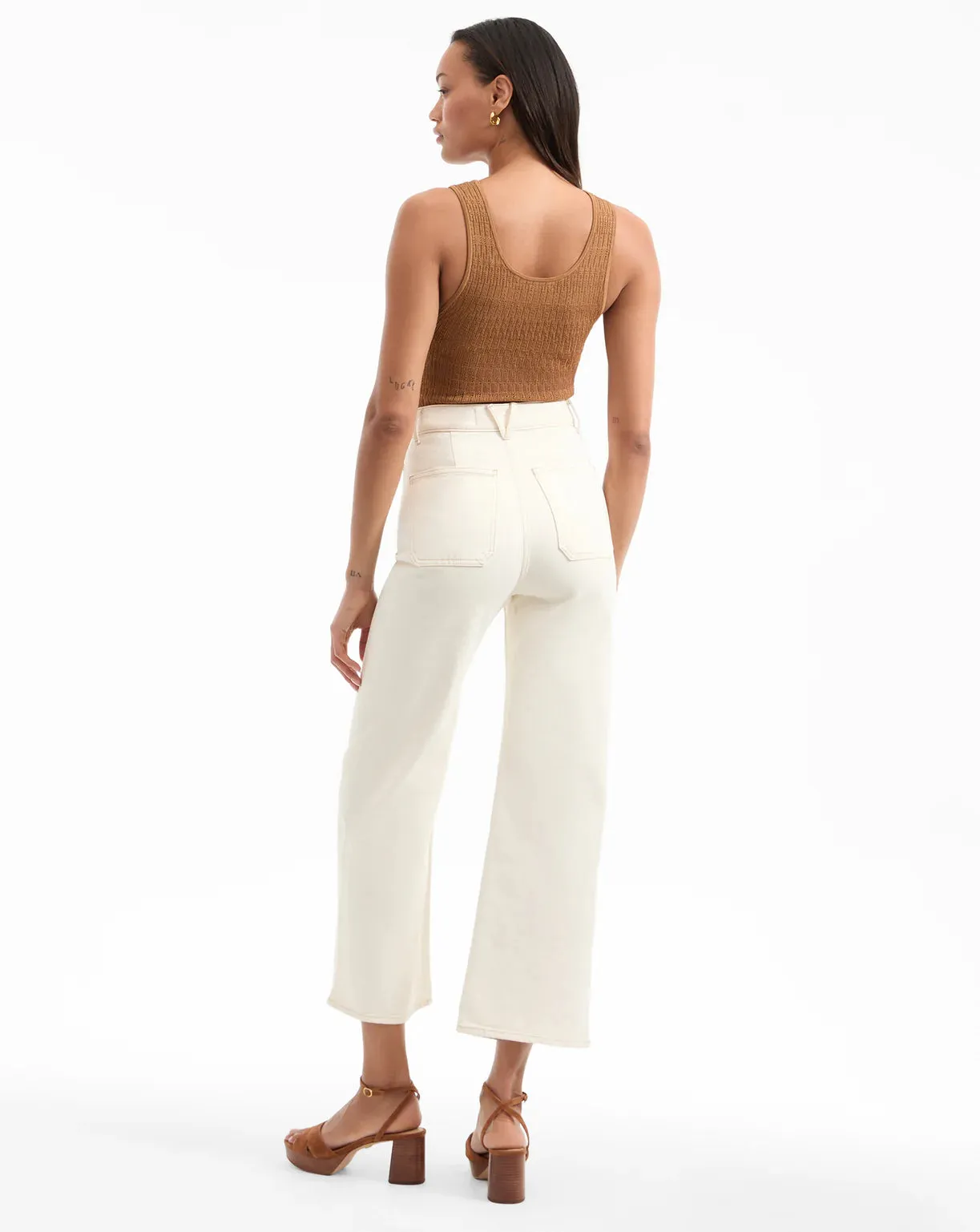 Veronica Beard - Grant Wide-Leg Jean - Ecru sold by Jessie Boutique product image thumbnail 3