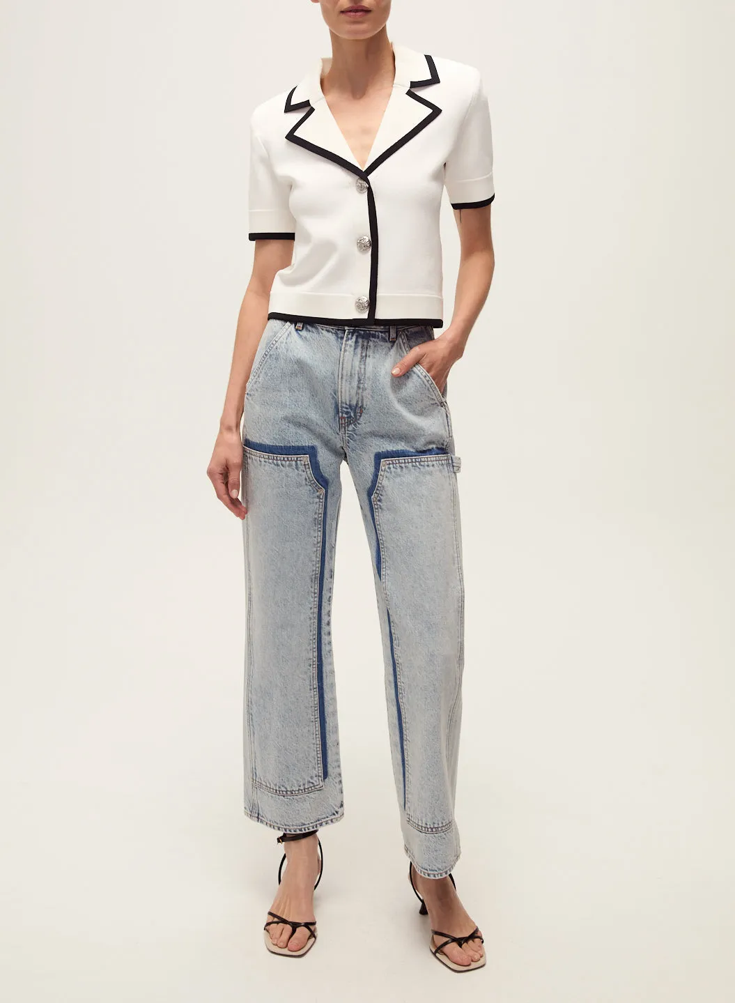 Veronica Beard - Stovall Knit Jacket - Off White sold by Jessie Boutique