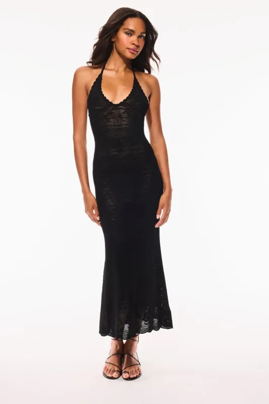 Loveshackfancy - Cillian Pointelle Knit Maxi Dress - Black sold by Jessie Boutique
