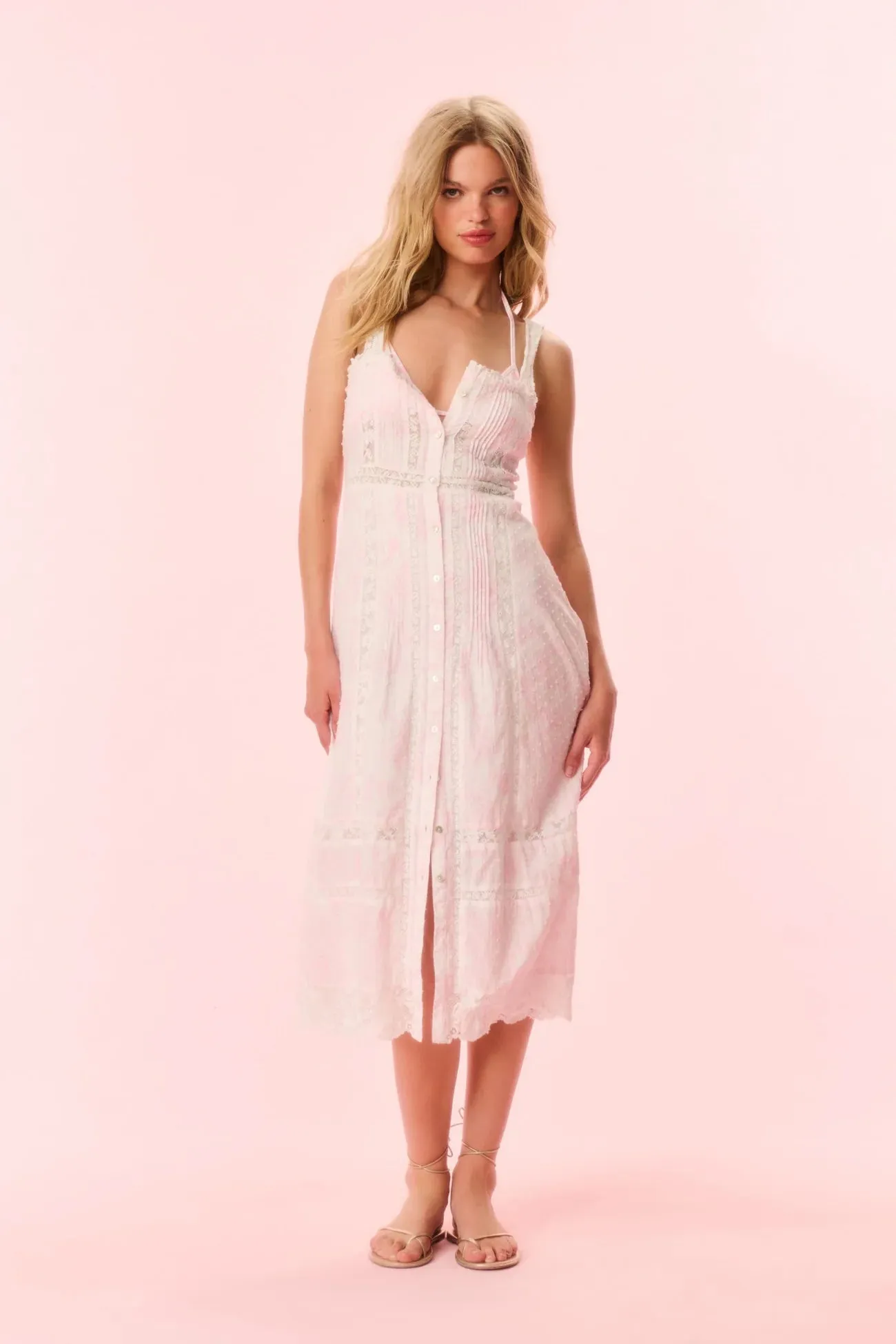 Loveshackfancy - Judalon Cotton Midi Dress - Powder Pink sold by Jessie Boutique product image thumbnail 2
