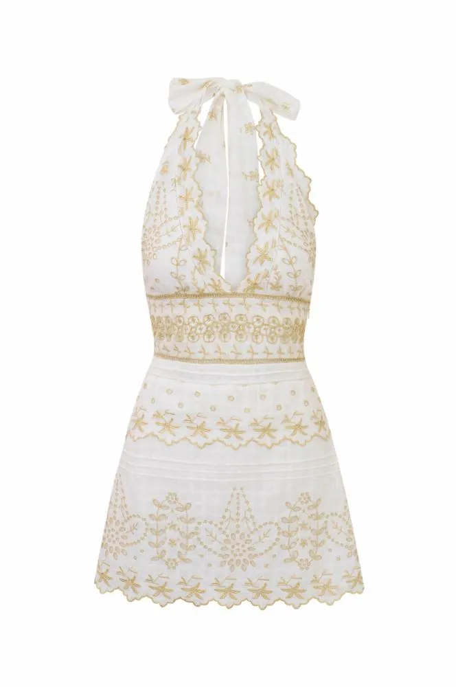 Loveshackfancy - Aventine Dress - Gilded Marble sold by Jessie Boutique