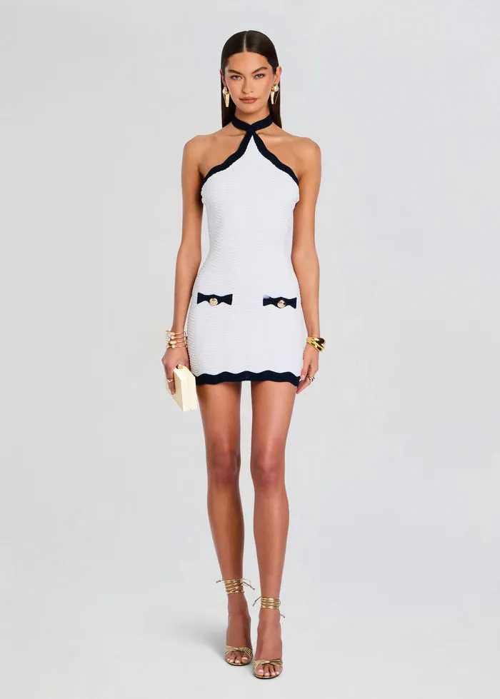 Retrofete - Myna Knit Dress - Optic White/Metallic Navy sold by Jessie Boutique product image thumbnail 2