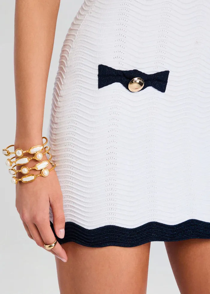 Retrofete - Myna Knit Dress - Optic White/Metallic Navy sold by Jessie Boutique product image thumbnail 3