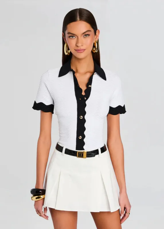 Retrofete - Lyric Knit Top - Optic White/Metallic Black sold by Jessie Boutique